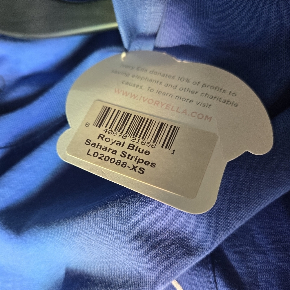 Ivory Ella Royal Blue Sahara Stripes Long Sleeve Tee - Picture 4 of 4